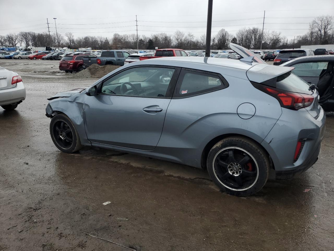 2019 Hyundai Veloster VIN KMHTG6AF3KU017039 Copart auction photo, front end / side damage thumbnail 2