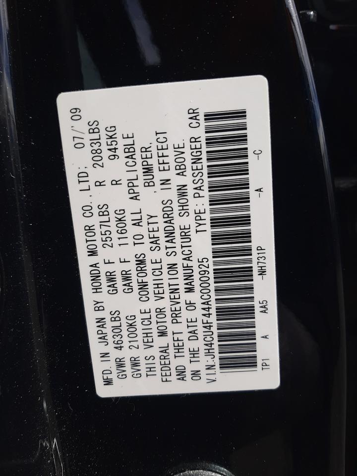 2010 Acura TSX VIN JH4CU4F44AC000925 Copart auction photo, rear end damage thumbnail 12