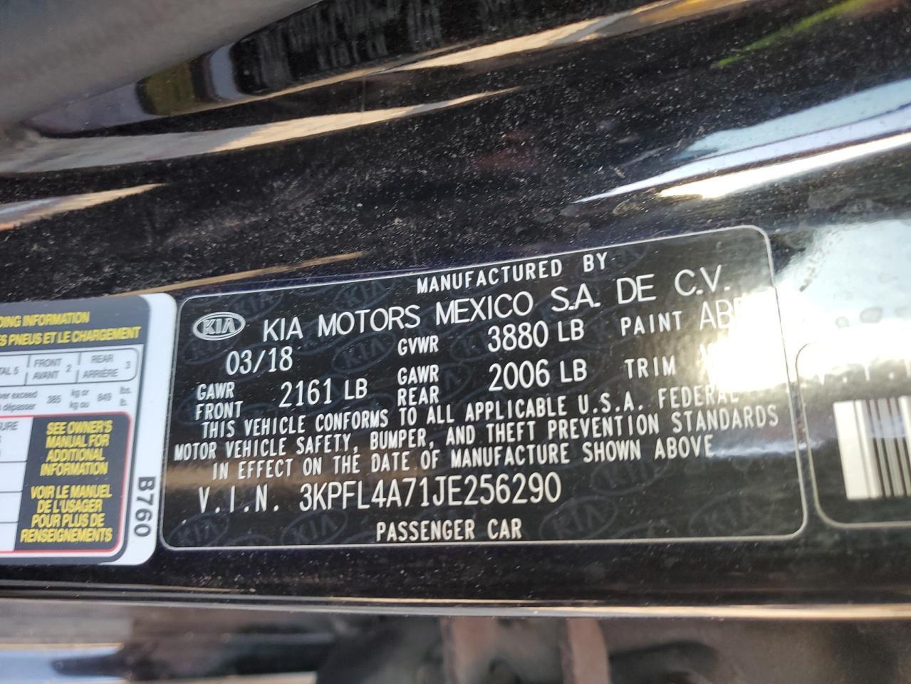 2018 KIA Forte VIN 3KPFL4A71JE256290 Copart auction photo, all over damage thumbnail 12