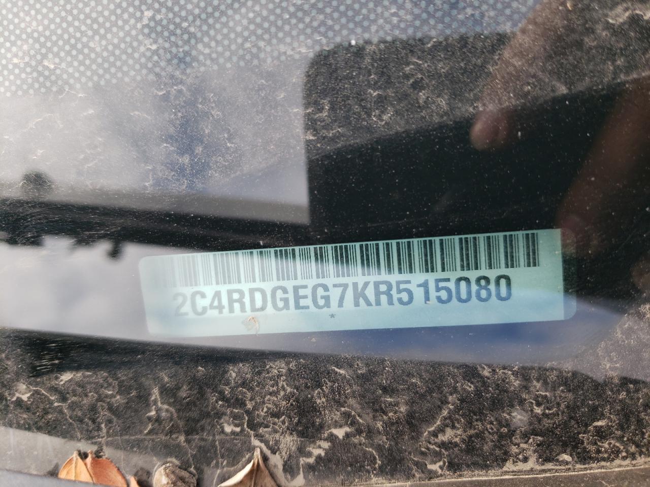 2019 Dodge Caravan VIN 2C4RDGEG7KR515080 Copart auction photo, side / rear end damage thumbnail 13