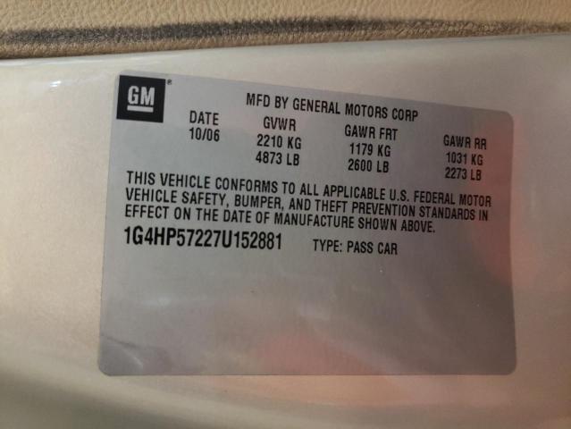 2007 Buick Lucerne VIN 1G4HP57227U152881 Copart auction photo, rear end damage thumbnail 12