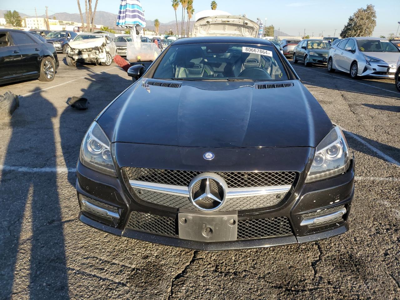 2015 Mercedes-Benz SLK-klasse VIN WDDPK5HA4FF100858 Copart auction photo, front end / side damage thumbnail 5