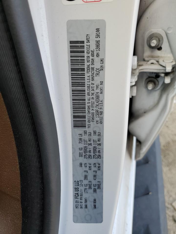 2020 RAM 1500 VIN 1C6SRFJTXLN236874 Copart auction photo, undercarriage / all over damage thumbnail 13