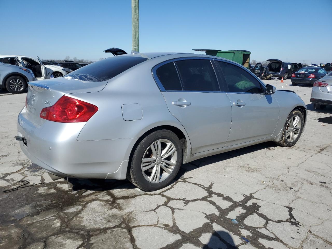 2013 Infiniti G VIN JN1CV6AR4DM760707 Copart auction photo, front end / minor dent/scratches damage thumbnail 3
