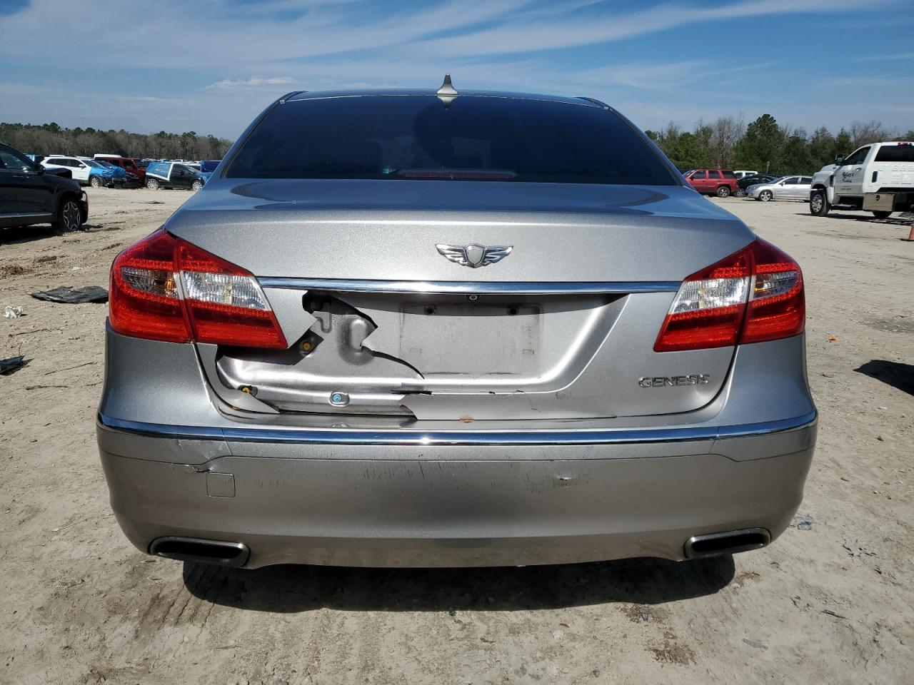 2013 Hyundai Genesis VIN KMHGC4DD9DU235789 Copart auction photo, rear end damage thumbnail 6