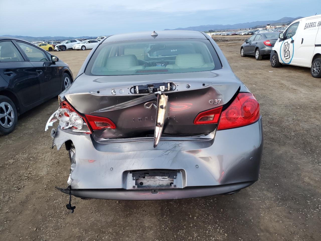 2012 Infiniti G VIN JN1CV6AP8CM625579 Copart auction photo, all over damage thumbnail 6