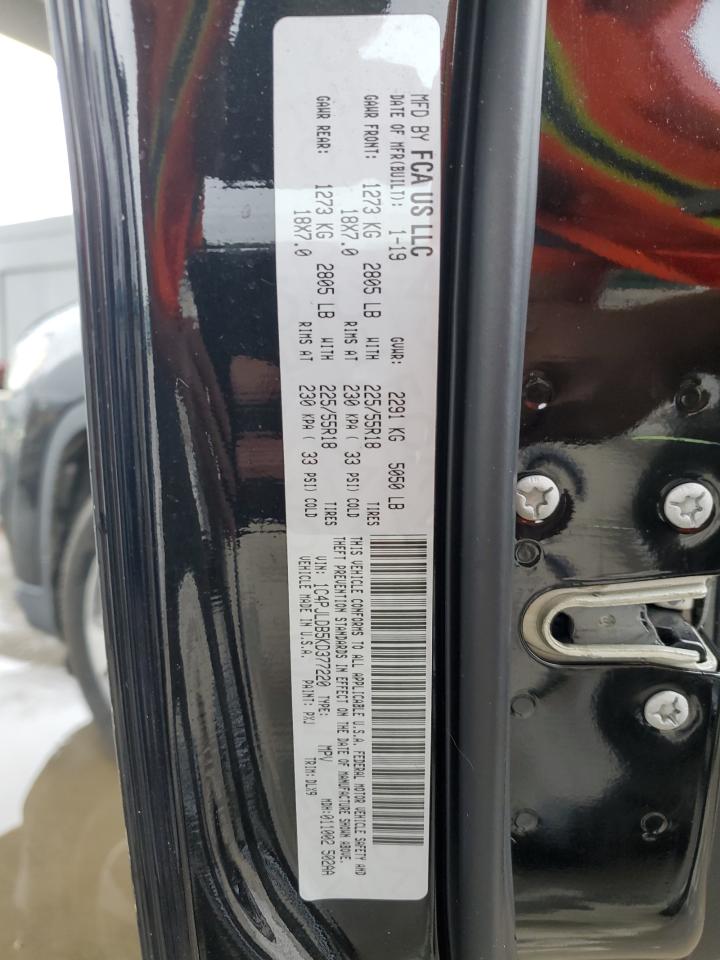 2019 Jeep Grand Cherokee VIN 1C4PJLDB5KD377220 Copart auction photo, front end / rear end damage thumbnail 14