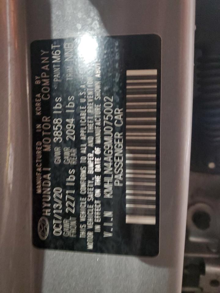2021 Hyundai Elantra VIN KMHLN4AG9MU075002 Copart auction photo, front end damage thumbnail 12