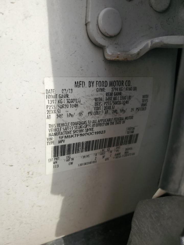 2013 Ford Explorer VIN 1FM5K7F89DGC19523 Copart auction photo, rear end / minor dent/scratches damage thumbnail 15