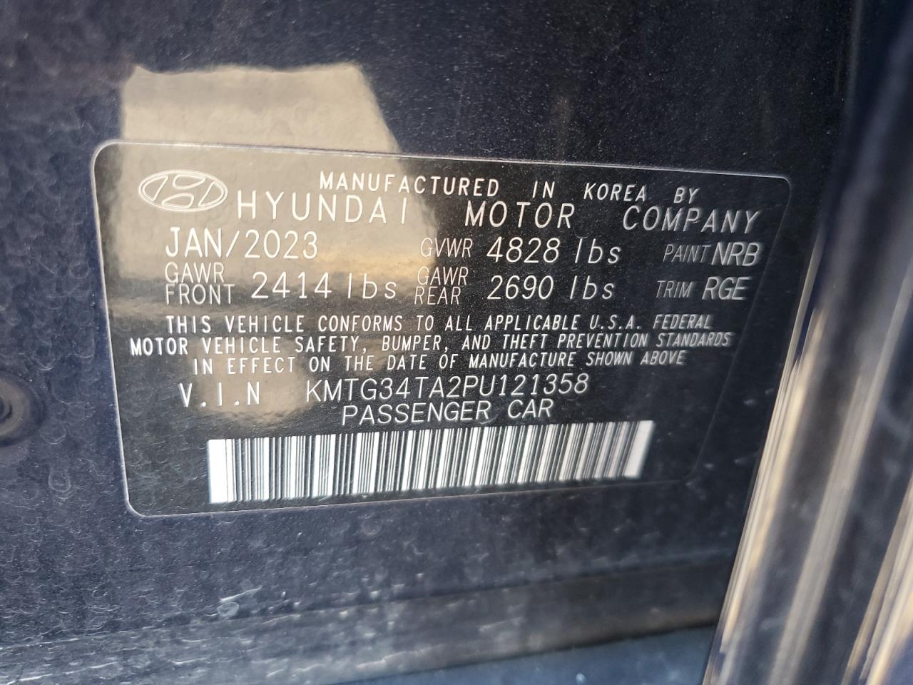 2023 Genesis G70 VIN KMTG34TA2PU121358 Copart auction photo, front end / side damage thumbnail 12