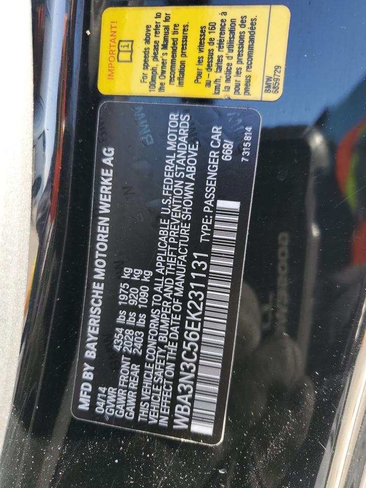 2014 BMW 4er VIN WBA3N3C56EK231131 Copart auction photo, front end damage thumbnail 12