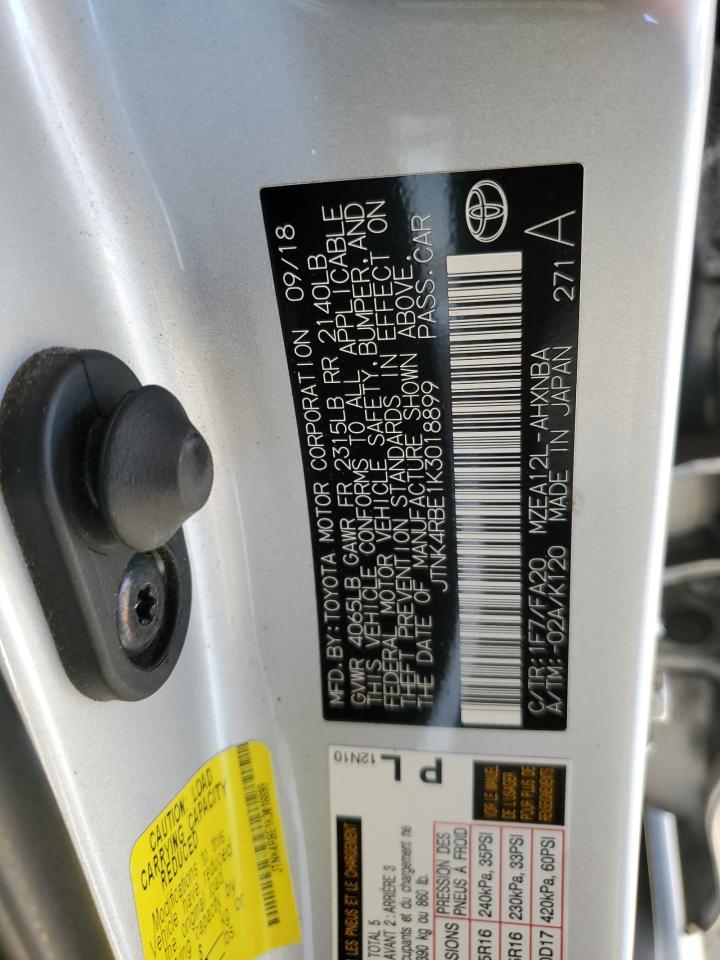 2019 Toyota Corolla VIN JTNK4RBE1K3018899 Copart auction photo, rear end / side damage thumbnail 14