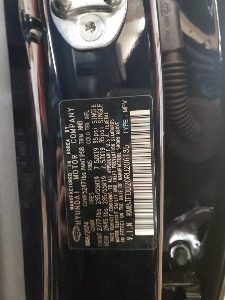 2024 Hyundai Tucson VIN KM8JFDD20RU206135 Copart auction photo, minor dent/scratches damage thumbnail 13