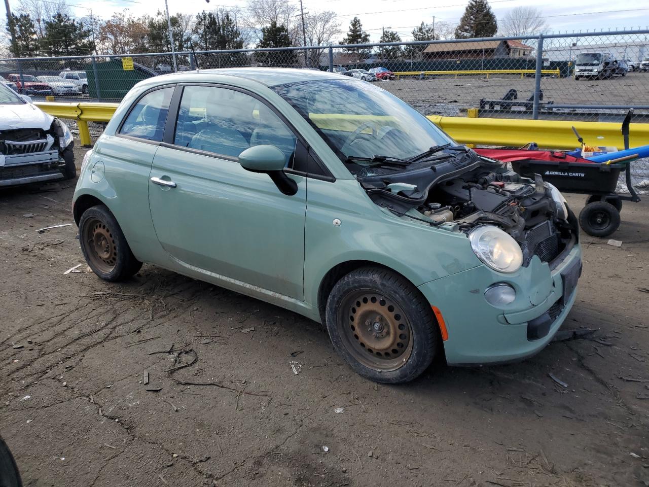 2012 Fiat 500 VIN 3C3CFFAR6CT381067 Copart auction photo, front end damage thumbnail 4