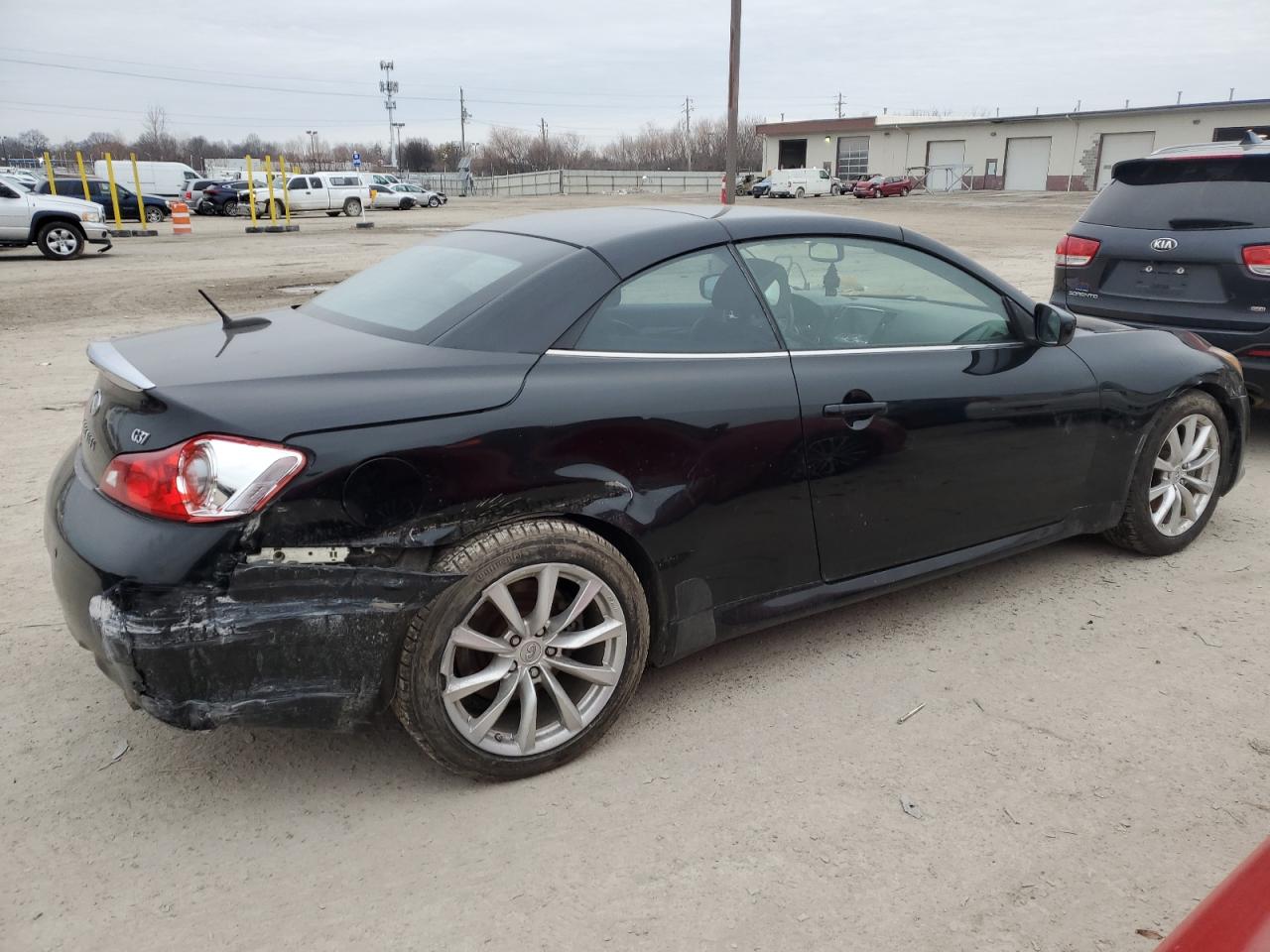 2012 Infiniti G VIN JN1CV6FEXCM203031 Copart auction photo, side / front end damage thumbnail 3