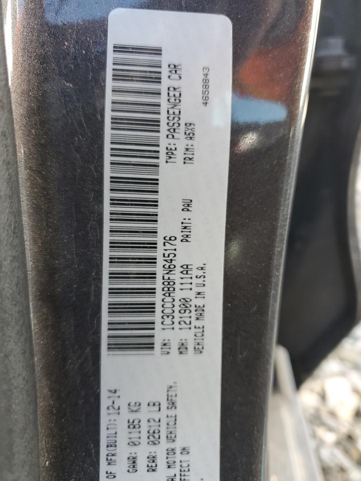 2015 Chrysler 200 VIN 1C3CCCAB8FN645176 Copart auction photo, front end damage thumbnail 15