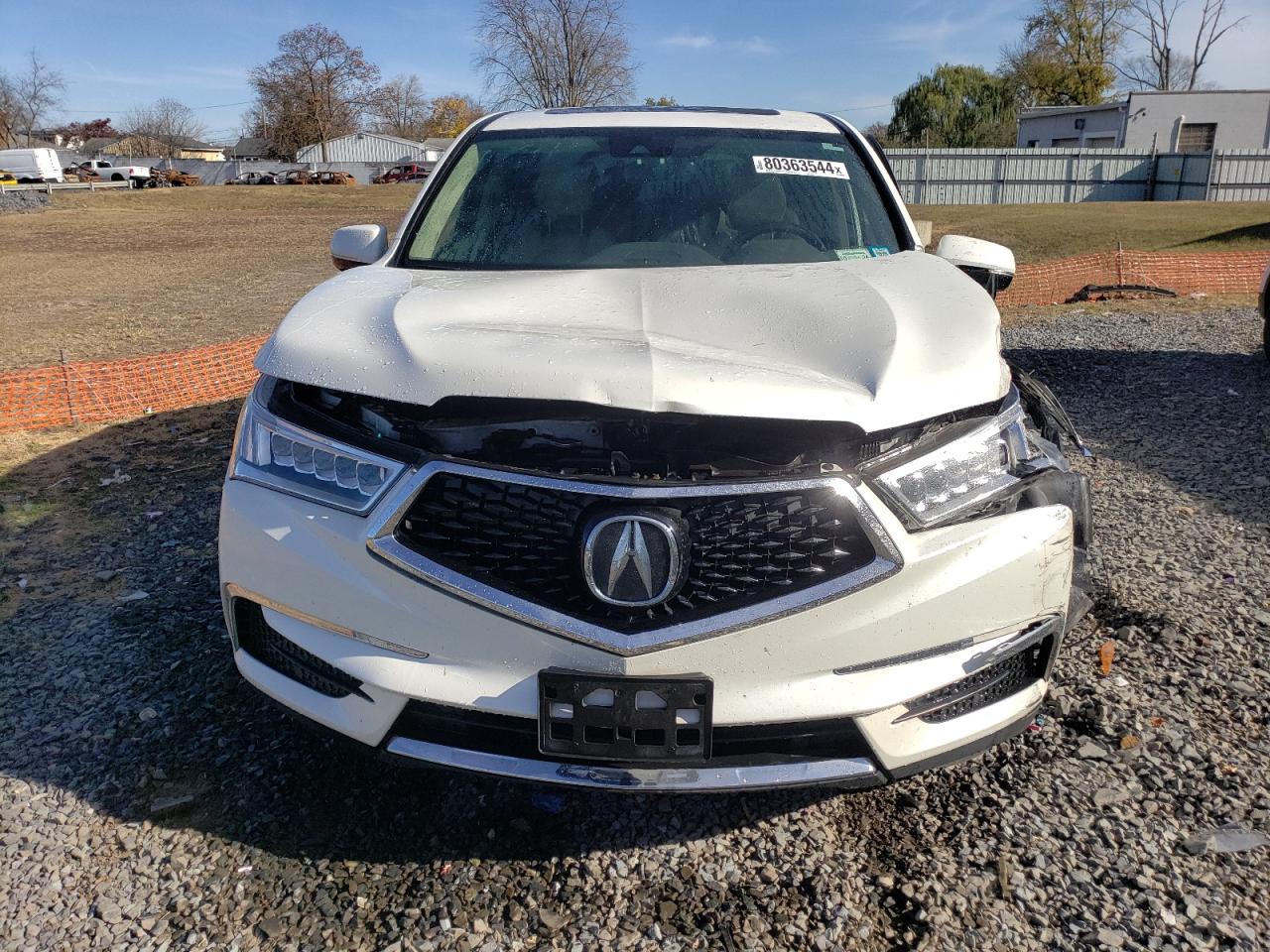 2017 Acura MDX VIN 5J8YD4H30HL008057 Copart auction photo, front end / side damage thumbnail 5