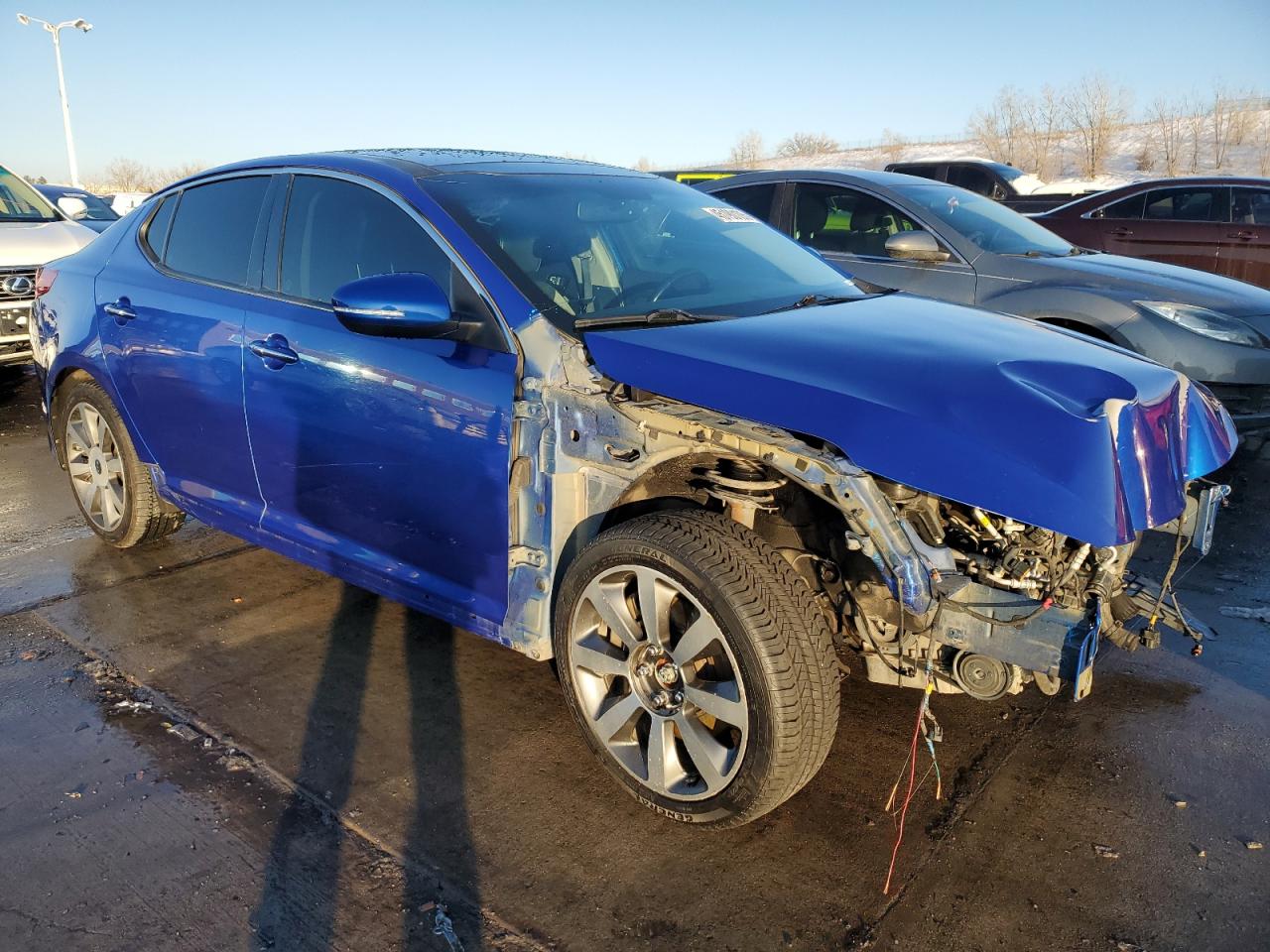 2013 KIA Optima VIN 5XXGR4A69DG130734 Copart auction photo, front end damage thumbnail 4