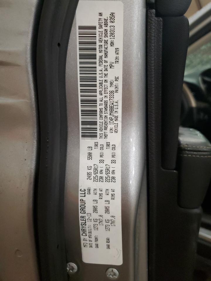 2014 Jeep Grand Cherokee VIN 1C4PJMAB8EW173336 Copart auction photo, side damage thumbnail 13