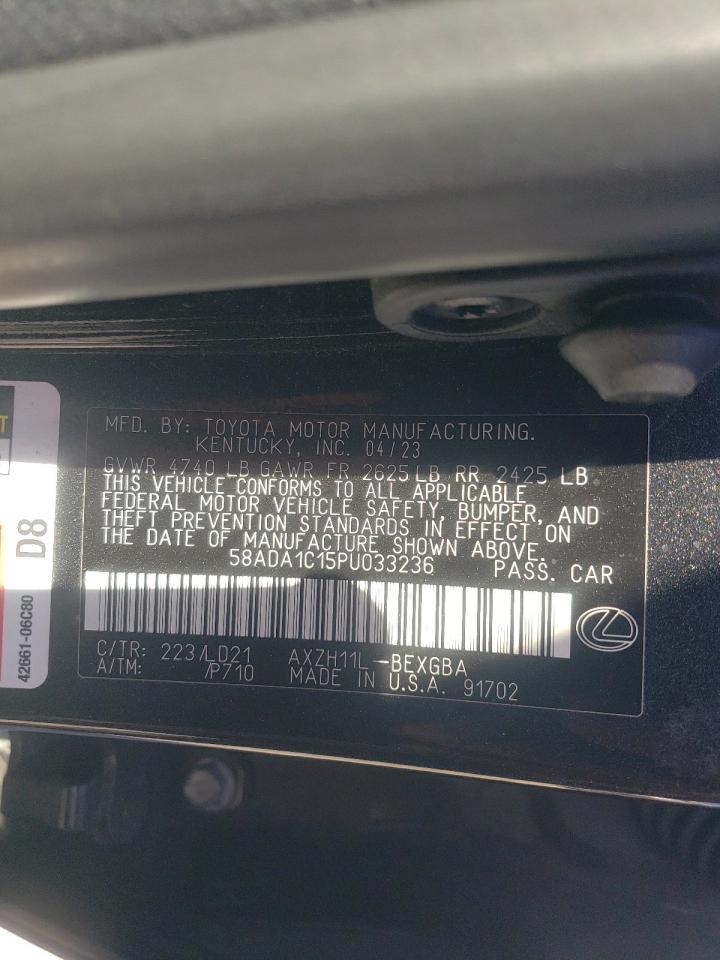 2023 Lexus ES VIN 58ADA1C15PU033236 Copart auction photo, front end damage thumbnail 15