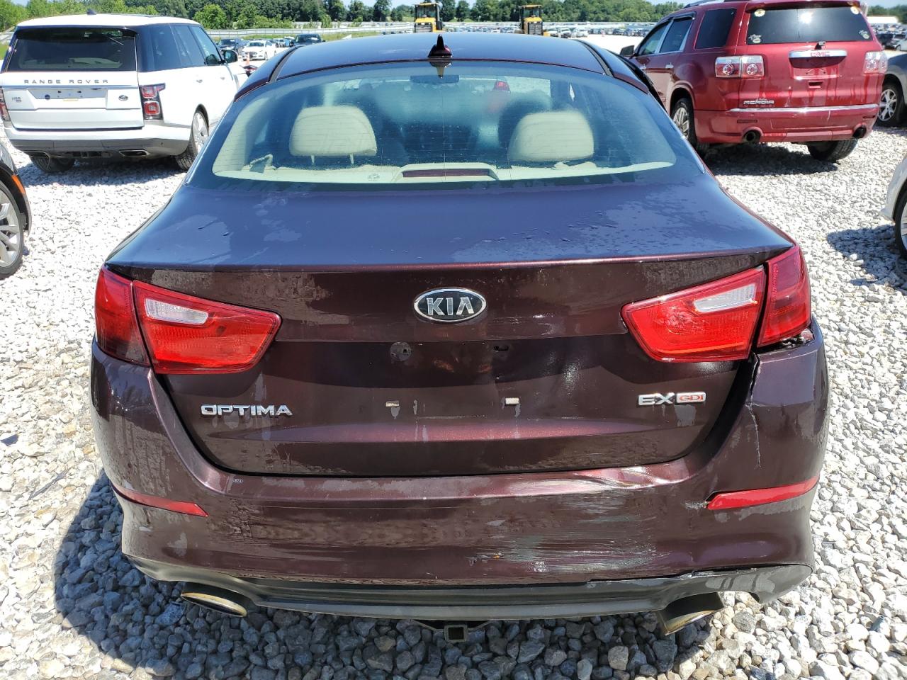 2015 KIA Optima VIN 5XXGN4A72FG414763 Copart auction photo, rear end / side damage thumbnail 6