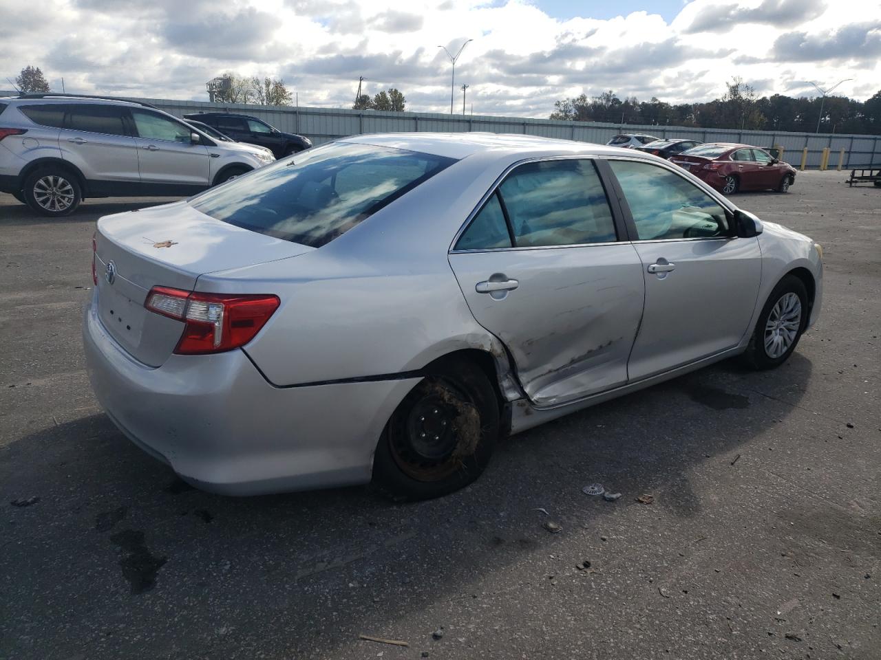 2014 Toyota Camry VIN 4T1BF1FK2EU767186 Copart auction photo, side / rear end damage thumbnail 3