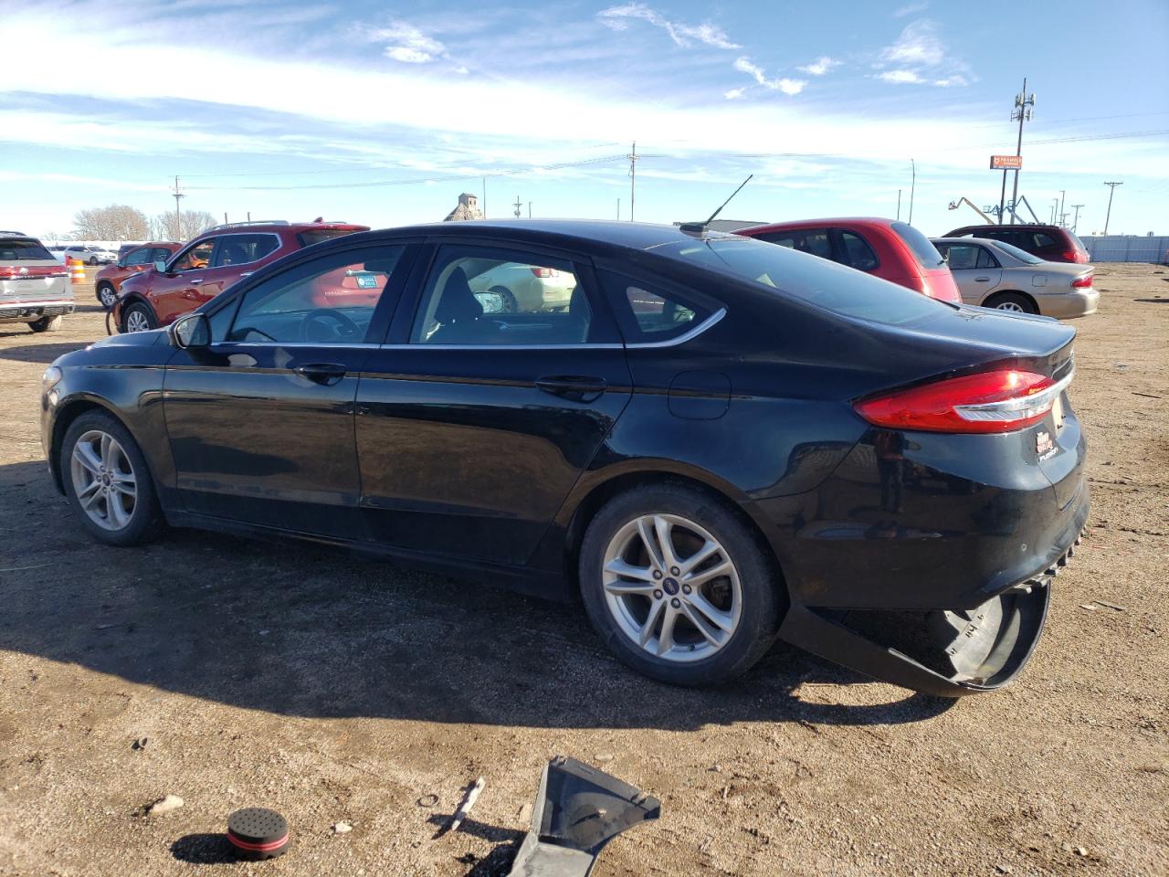 2018 Ford Fusion VIN 3FA6P0HD8JR224654 Copart auction photo, rear end damage thumbnail 2