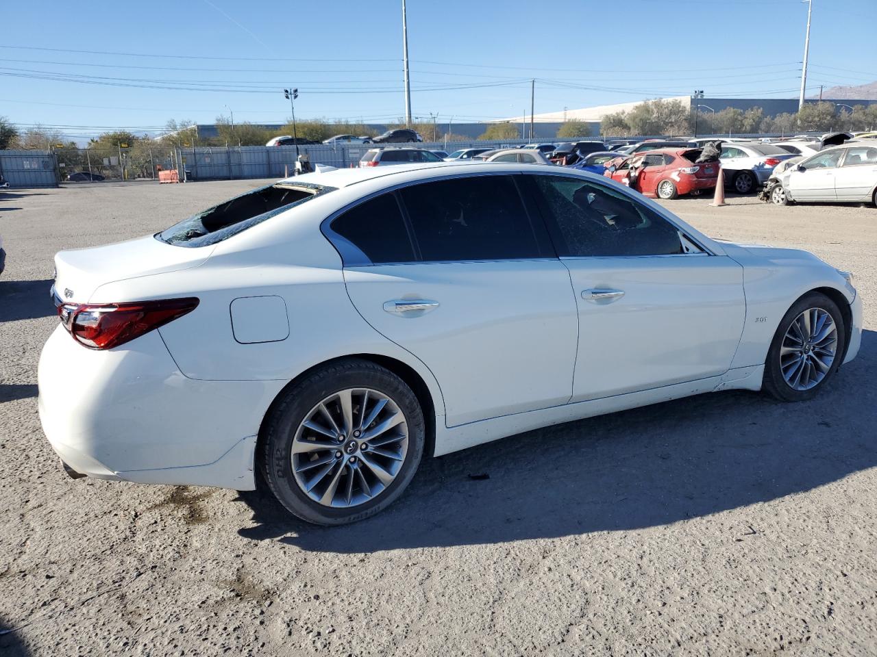 2018 Infiniti Q50 VIN JN1EV7AP8JM352946 Copart auction photo, side / vandalism damage thumbnail 3