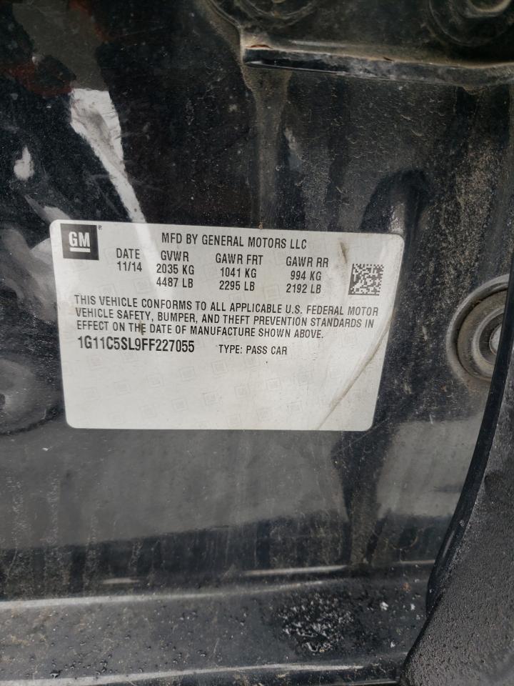 2015 Chevrolet Malibu VIN 1G11C5SL9FF227055 Copart auction photo, front end / side damage thumbnail 13
