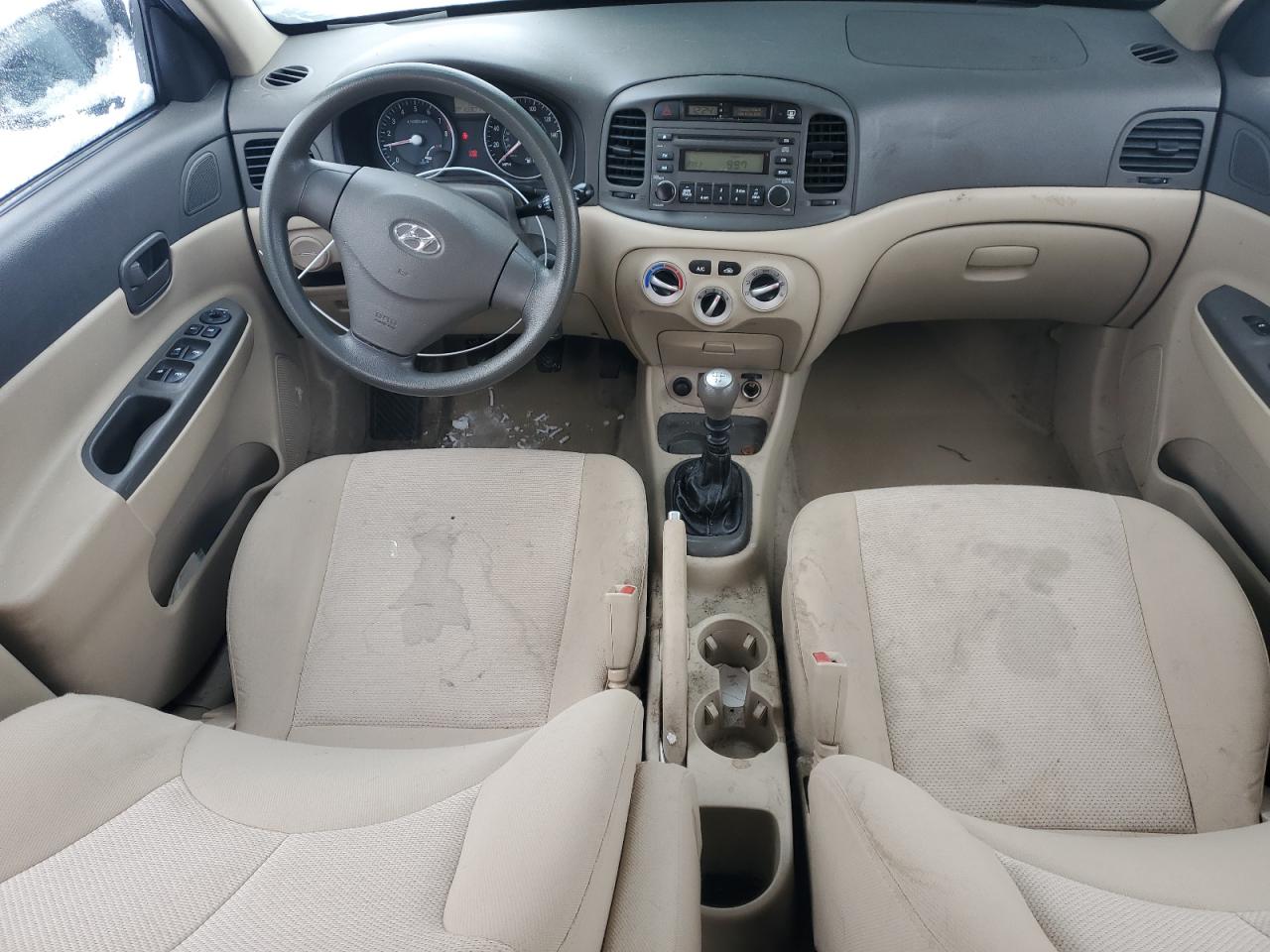 2007 Hyundai Accent VIN KMHCN46C57U122505 Copart auction photo, front end / side damage thumbnail 8