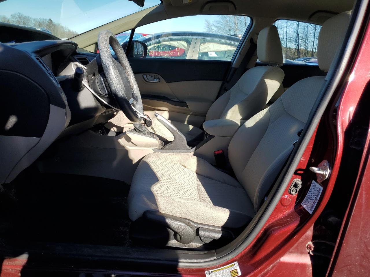 2015 Honda Civic VIN 2HGFB2E55FH504439 Copart auction photo, rear end / side damage thumbnail 7