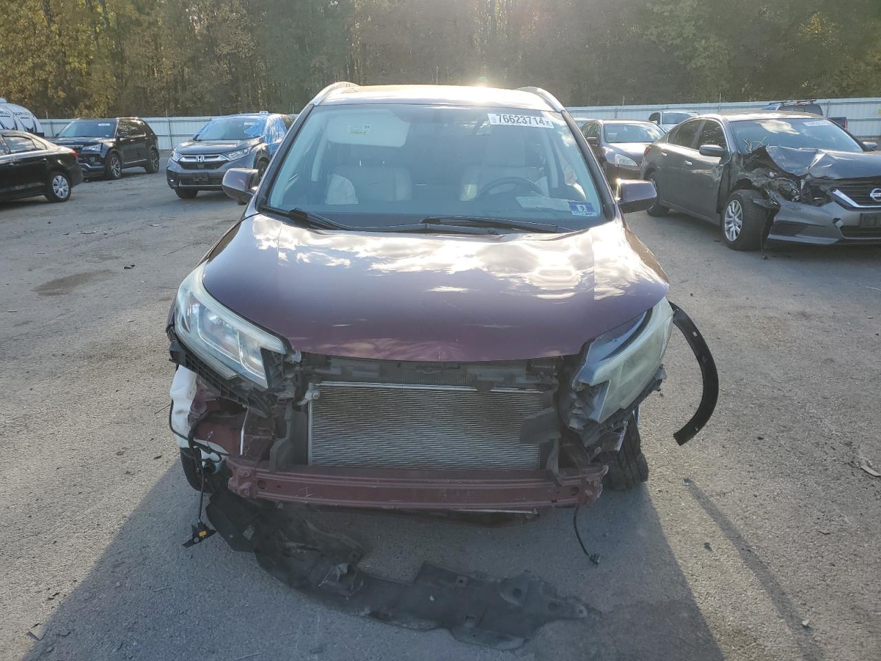 2015 Honda CR-V VIN 2HKRM4H75FH680476 Copart auction photo, front end / side damage thumbnail 5
