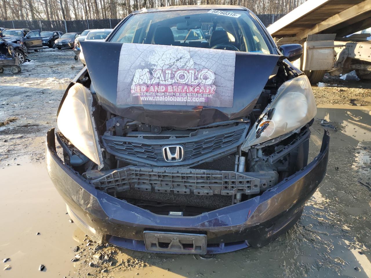 2013 Honda Fit VIN JHMGE8G55DC015595 Copart auction photo, front end / rear end damage thumbnail 5
