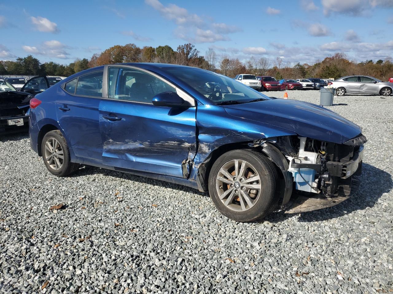 2018 Hyundai Elantra VIN 5NPD84LF7JH366852 Copart auction photo, front end / side damage thumbnail 4