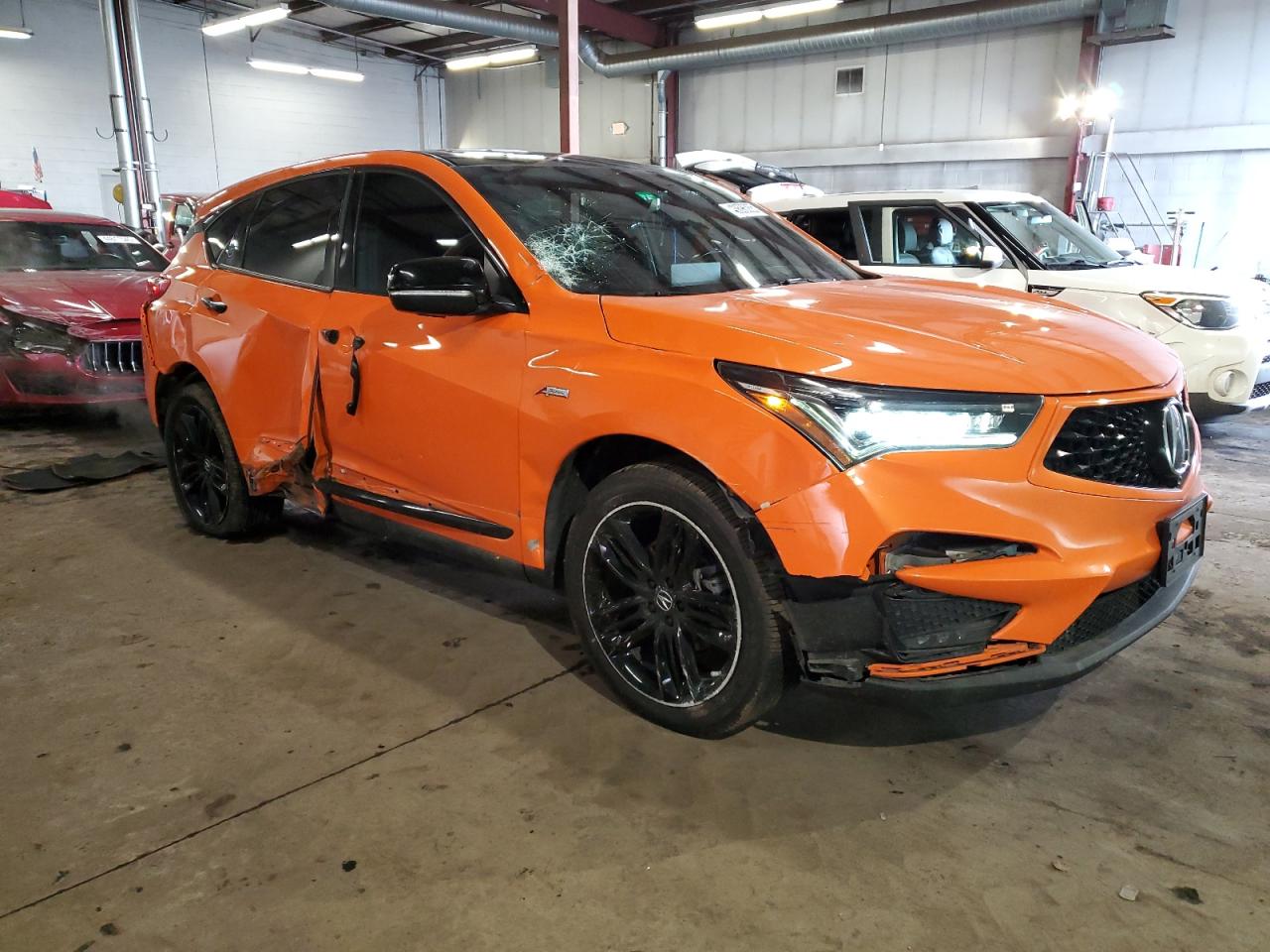 2021 Acura RDX VIN 5J8TC2H72MY000317 Copart auction photo, side / front end damage thumbnail 4