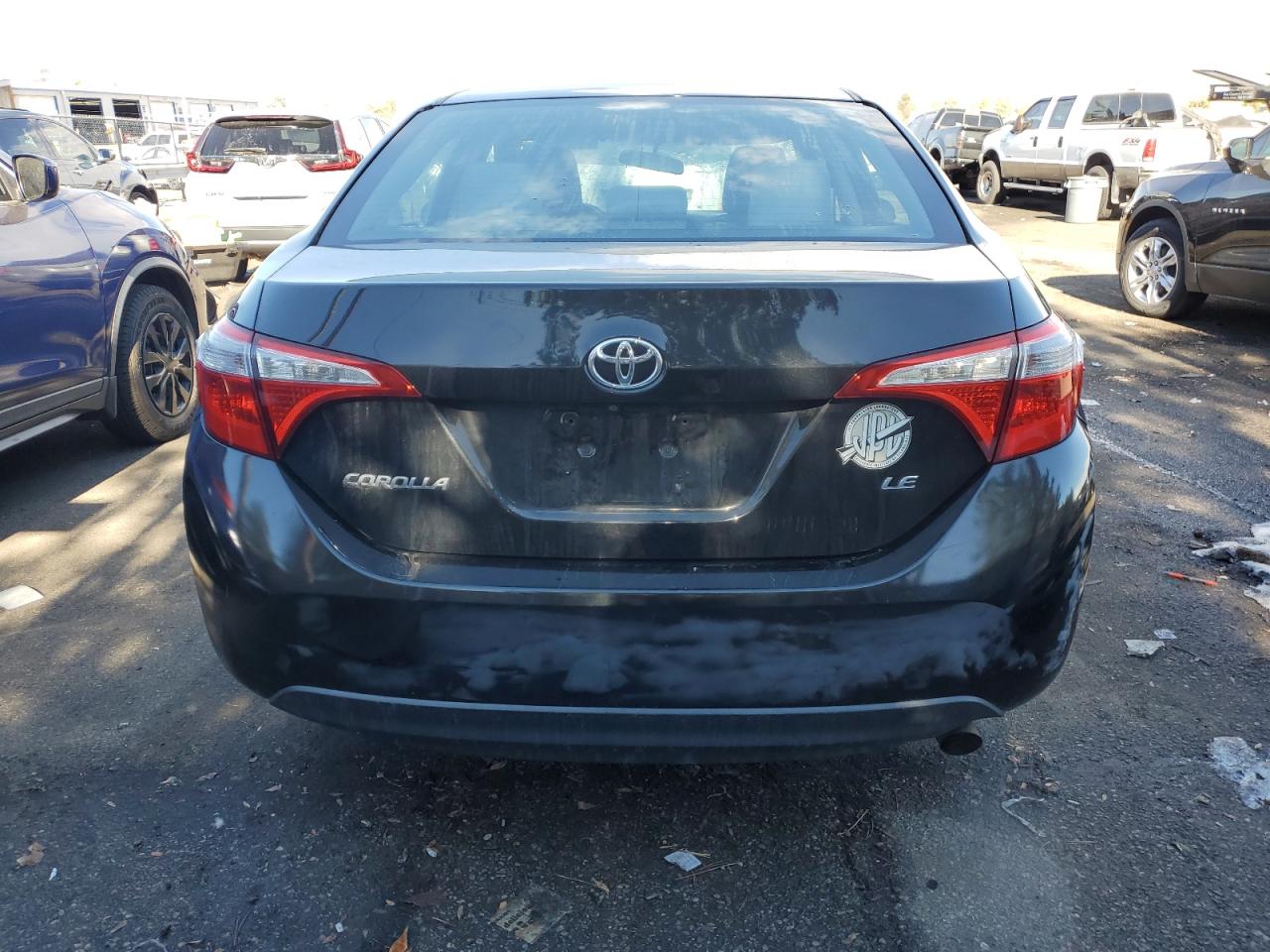 2014 Toyota Corolla VIN 2T1BURHE2EC165742 Copart auction photo, front end / top/roof damage thumbnail 6