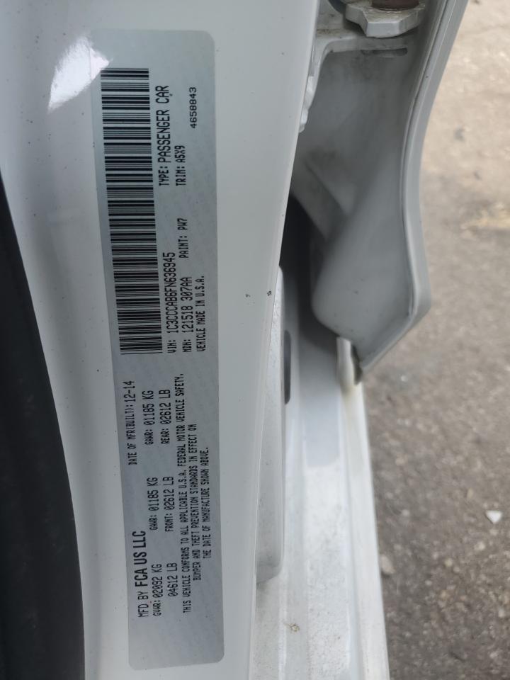 2015 Chrysler 200 VIN 1C3CCCAB6FN636945 Copart auction photo, front end damage thumbnail 12