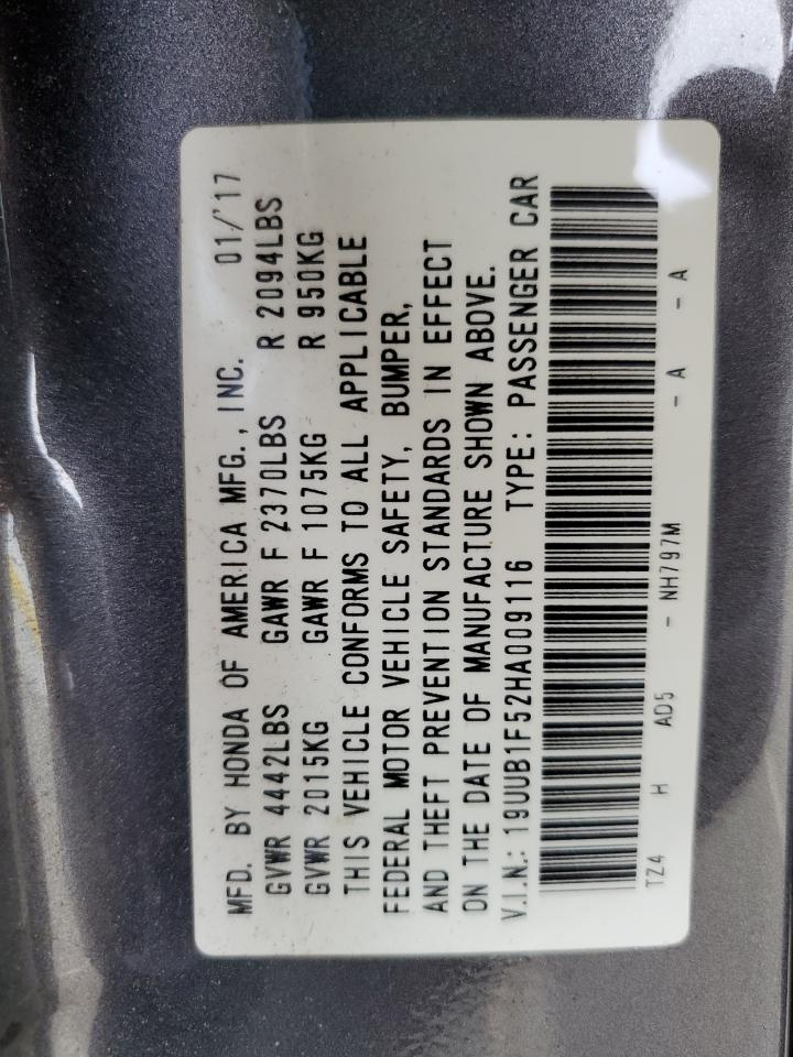 2017 Acura TLX VIN 19UUB1F52HA009116 Copart auction photo, front end damage thumbnail 12