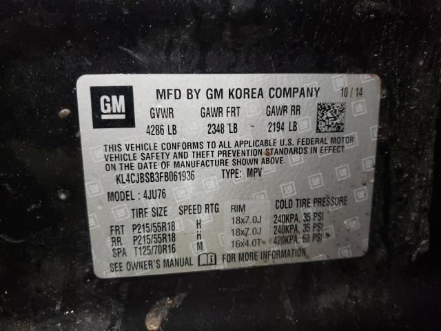 2015 Buick Encore VIN KL4CJBSB3FB061936 Copart auction photo, front end damage thumbnail 12