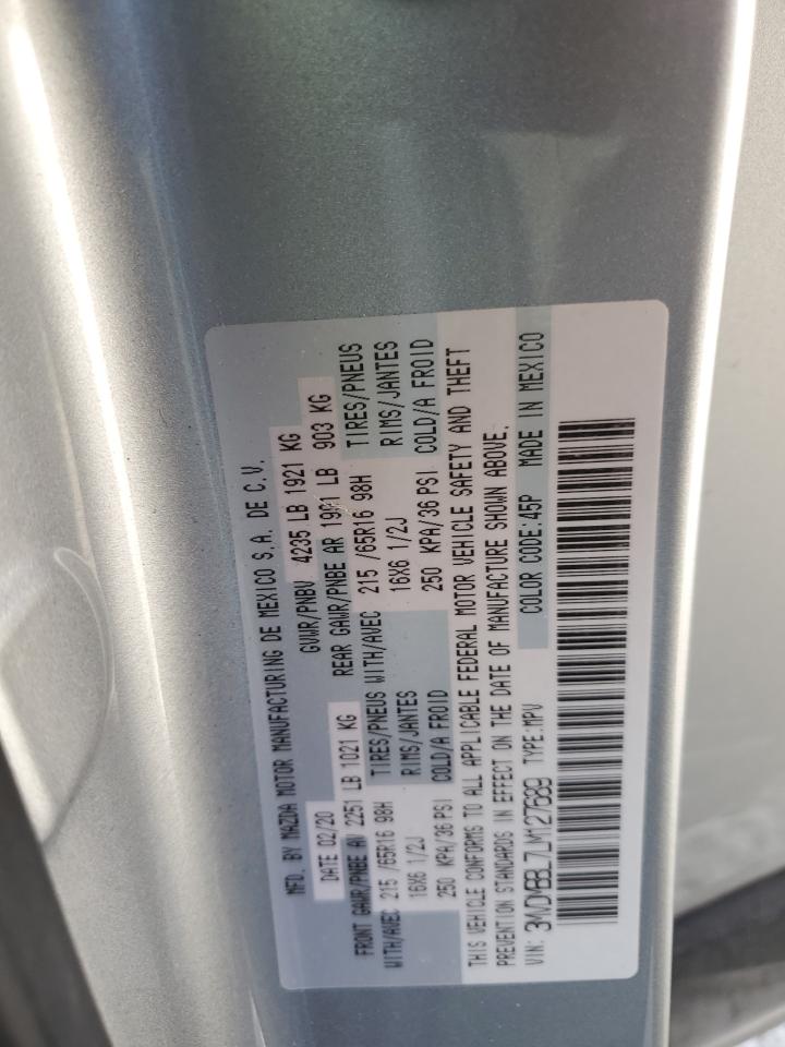 2020 Mazda CX-30 VIN 3MVDMBBL7LM127689 Copart auction photo, rear end damage thumbnail 14