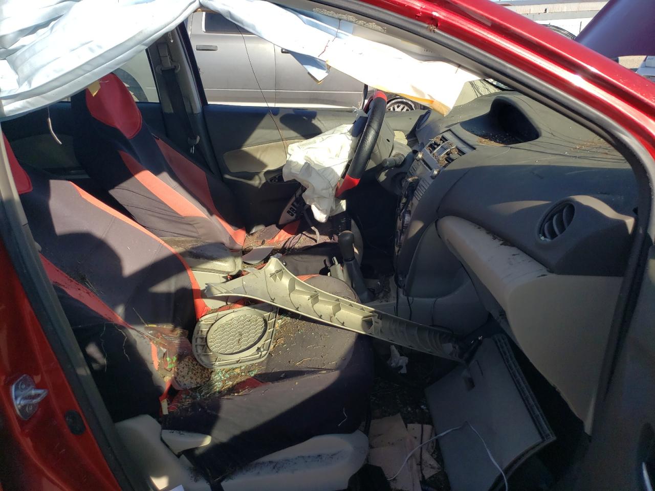 2010 Toyota Yaris VIN JTDBT4K33A1380008 Copart auction photo, rollover damage thumbnail 7