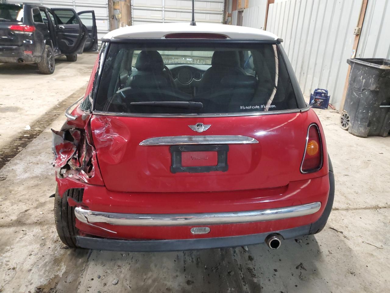 2002 MINI Cooper VIN WMWRC33452TC35333 Copart auction photo, front end / rear end damage thumbnail 6