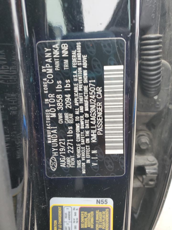 2022 Hyundai Elantra VIN KMHLL4AG3NU245071 Copart auction photo, front end damage thumbnail 12