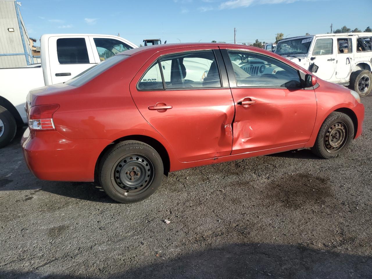 2008 Toyota Yaris VIN JTDBT923184038269 Copart auction photo, side damage thumbnail 3