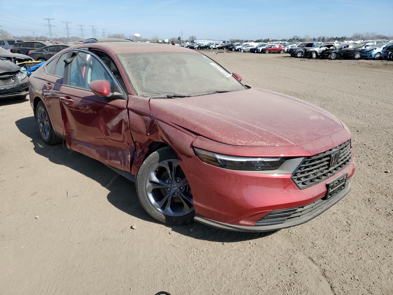 2023 Honda Accord VIN 1HGCY1F33PA001534 Copart auction photo, front end / side damage thumbnail 4