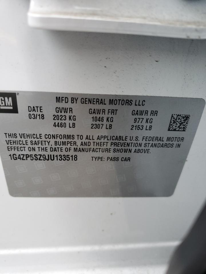2018 Buick LaCrosse VIN 1G4ZP5SZ9JU133518 Copart auction photo, all over damage thumbnail 12