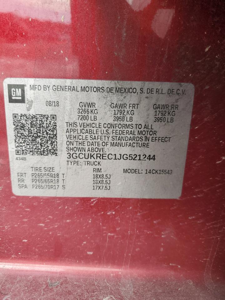 2018 Chevrolet Silverado VIN 3GCUKREC1JG521244 Copart auction photo, undercarriage / front end damage thumbnail 13