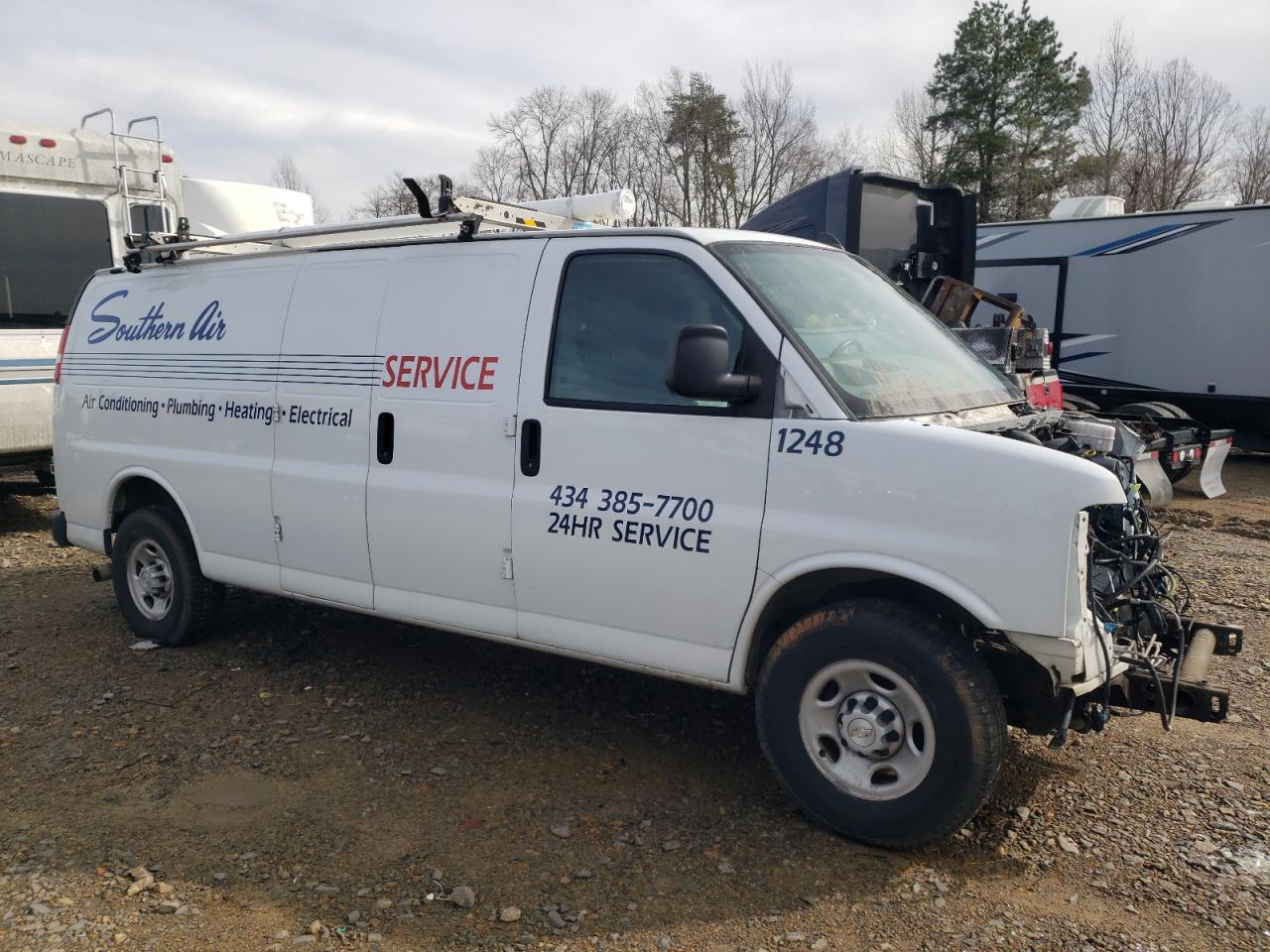 2018 Chevrolet Express VIN 1GCZGHFG0J1334806 Copart auction photo, front end / side damage thumbnail 4