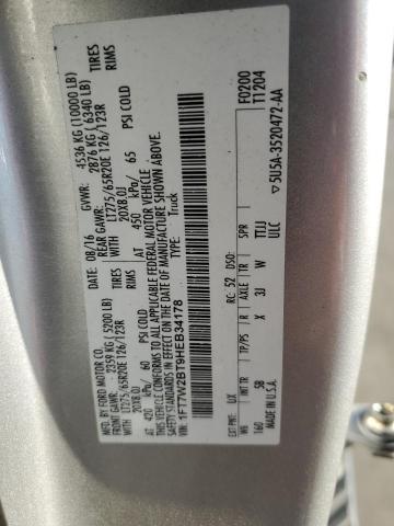 2017 Ford F250 VIN 1FT7W2BT9HEB34178 Copart auction photo, all over damage thumbnail 13