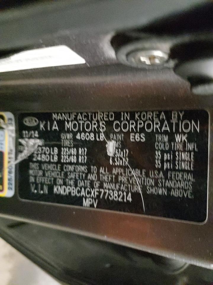 2015 KIA Sportage VIN KNDPBCACXF7738214 Copart auction photo, side / minor dent/scratches damage thumbnail 13